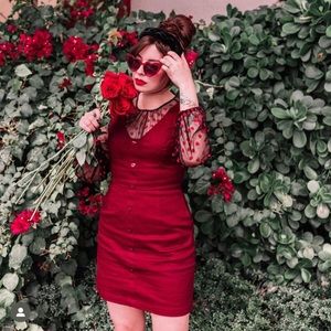 Maroon button down dress